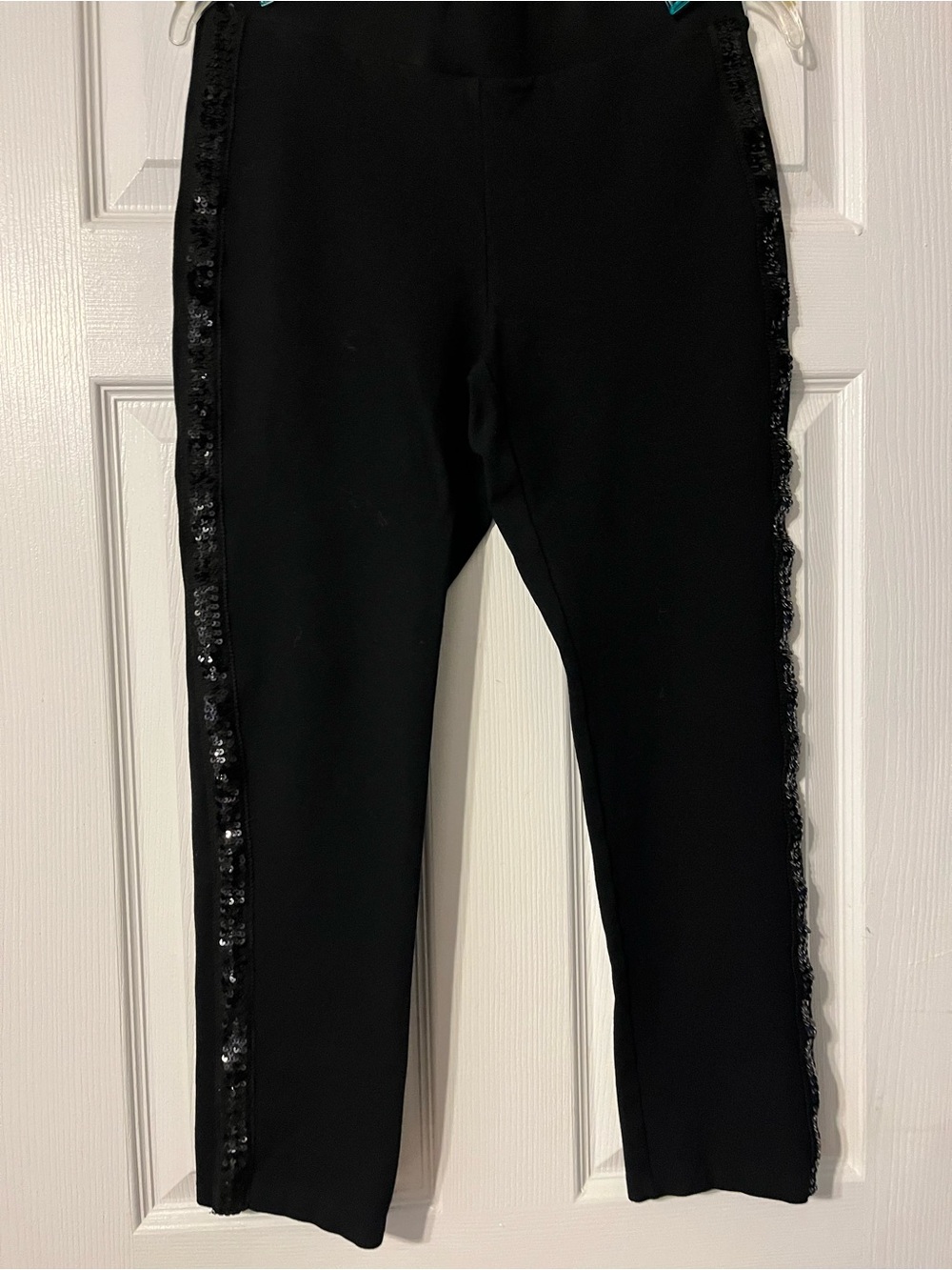 Liz Claiborne Black Leggings with Sequin Side Trim